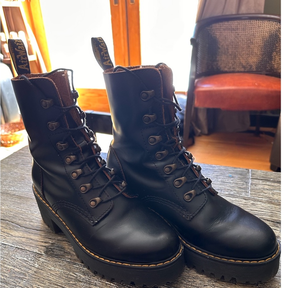 Dr. Martens Women's Black Lace-Up Platform Combat Boots